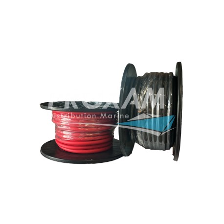 CABLE DE BATTERIE SOUPLE 16MM² NOIR BOBINE 25M