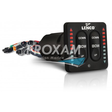 CONTACTEUR INTEGRÉ LENCO 12/24V DOUBLE VÉRIN AVEC LED, FAISCEAU 76CM